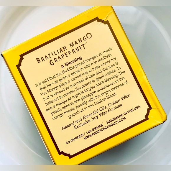 🕯🥭Rare Discontinued Pacifica Candles Brazilian Mango Grapefruit Soy Handmade🥭 - Picture 7 of 8